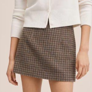 Mango Houndstooth Mini Skirt